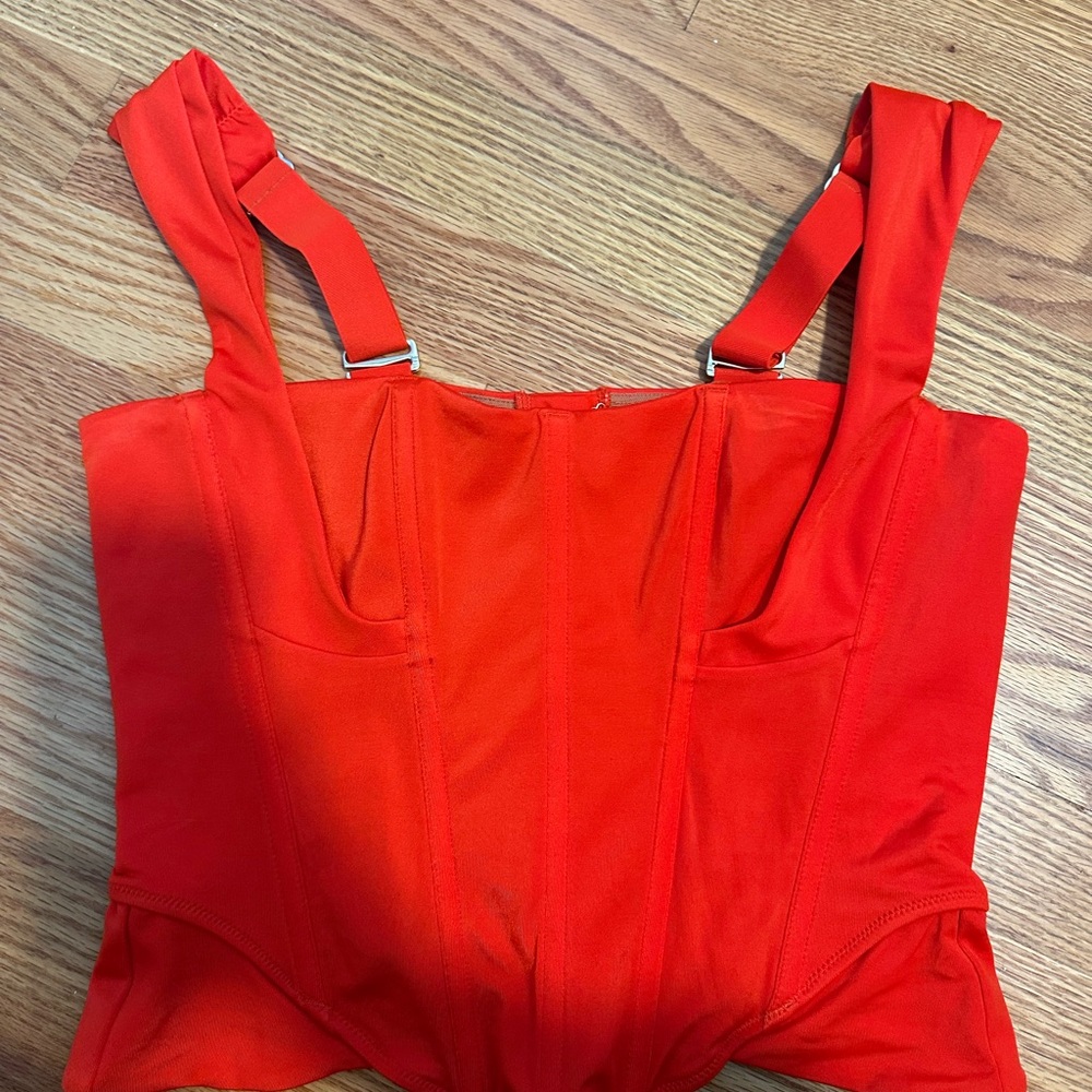 Vibrant Red Corset Top